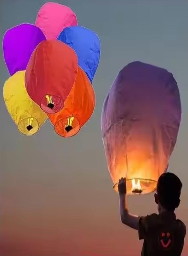 PRINT BHARAT فانوس ورقي مطبوع عليه صورة الهند، بالون هواء ساخن بألوان متنوعة، مناسب لعيد ديوالي/الزواج/عيد الميلاد/جميع الأعياد، مع شمعة وقود، مناسب لرأس السنة الجديدة وأعياد الميلاد (عبوة من 10 قطع). - Image 1